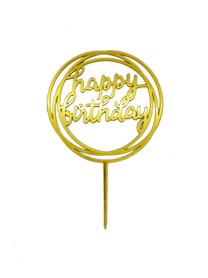 Happy Birthday Swirl Cake Topper (6 Colors)