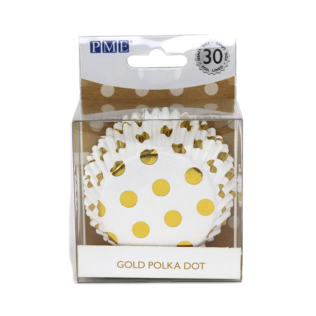 PME Polka Dot Trimmed Foil Lined Baking Cups 30 PCS) (3 Colors)